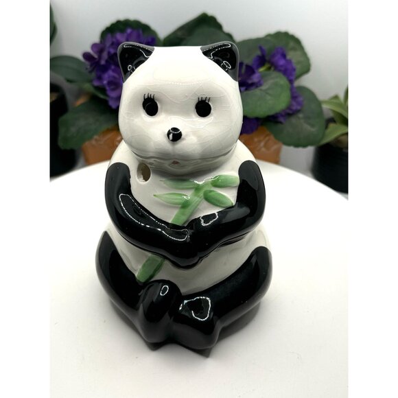 Ceramic Tiki Mug Panda Bear With Bamboo Design 8" Tall - Picture 6 of 6